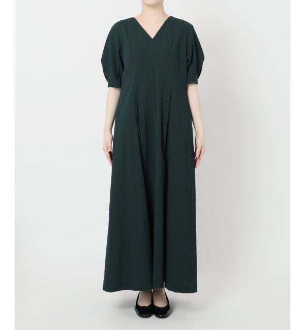 IENA「《追加》B. サッカーVネックワンピース」|ワンピース|