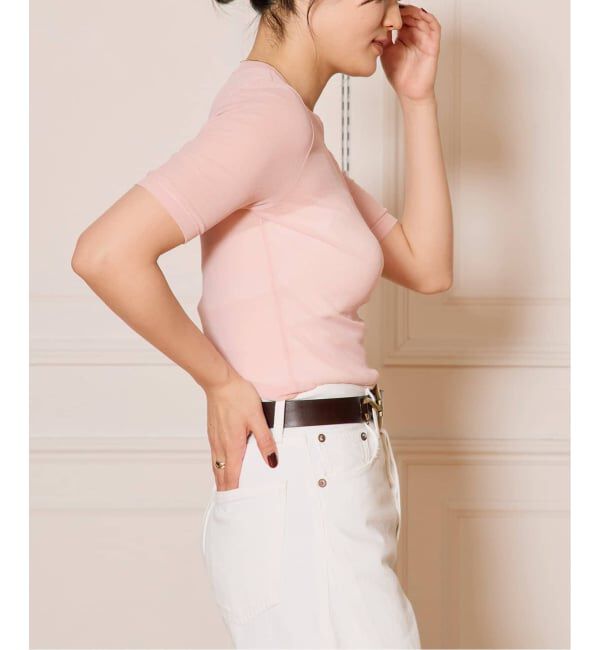 IENA LA BOUCLE「《追加2》IENA LA BOUCLE 水撚りガスフライス半袖プルオーバー」|Tシャツ・カットソー|