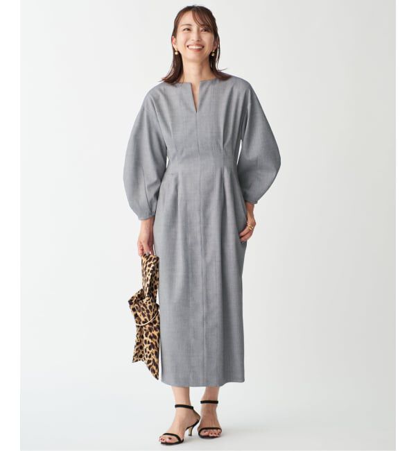 VERMEIL par iena「《追加2》P/Ryツイルウエストシェイプワンピース」|ワンピース|