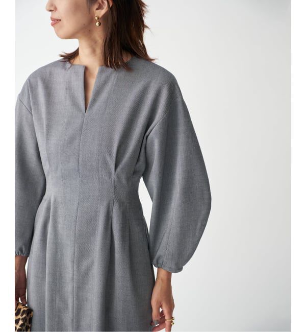 VERMEIL par iena「《追加2》P/Ryツイルウエストシェイプワンピース」|ワンピース|