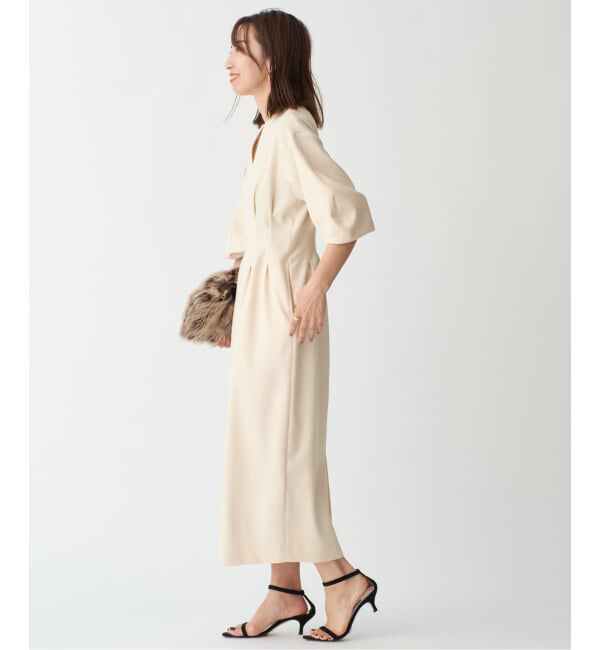 VERMEIL par iena「《追加2》P/Ryツイルウエストシェイプワンピース」|ワンピース|