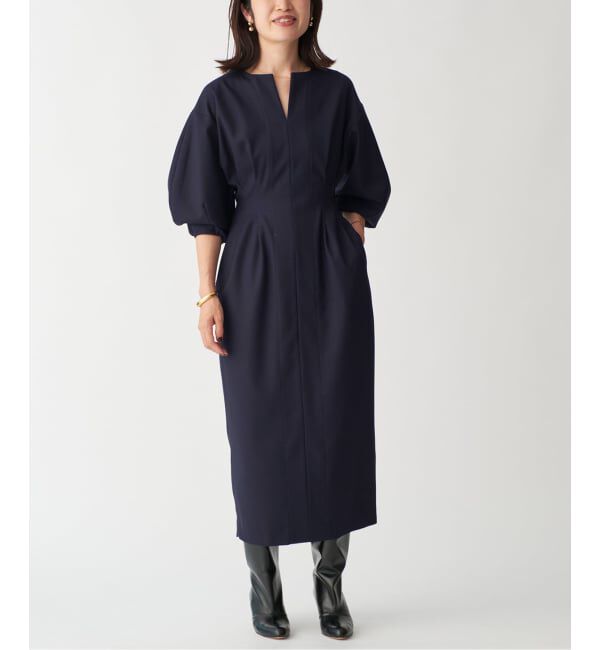 VERMEIL par iena「《追加2》P/Ryツイルウエストシェイプワンピース」|ワンピース|