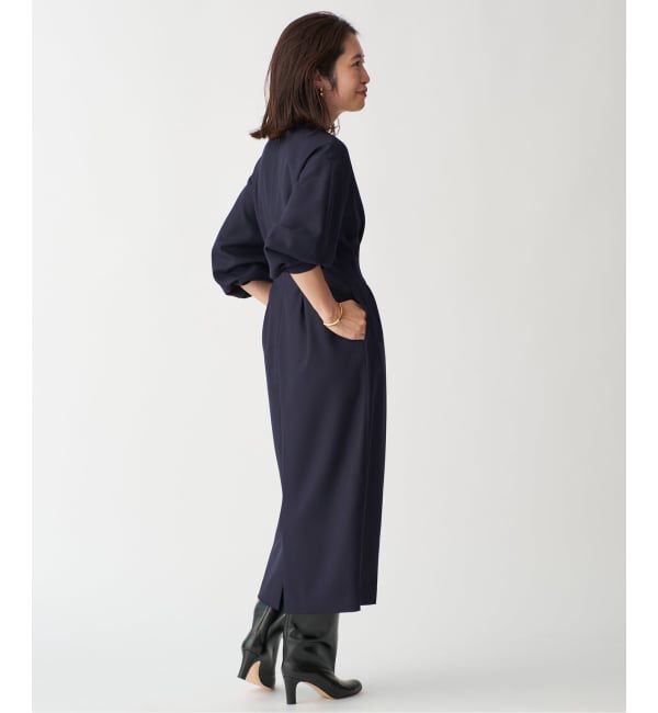 VERMEIL par iena「《追加2》P/Ryツイルウエストシェイプワンピース」|ワンピース|