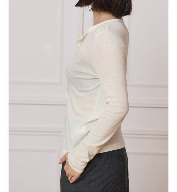 IENA LA BOUCLE「IENA LA BOUCLE シアーフライスカーディガン」|カーディガン|