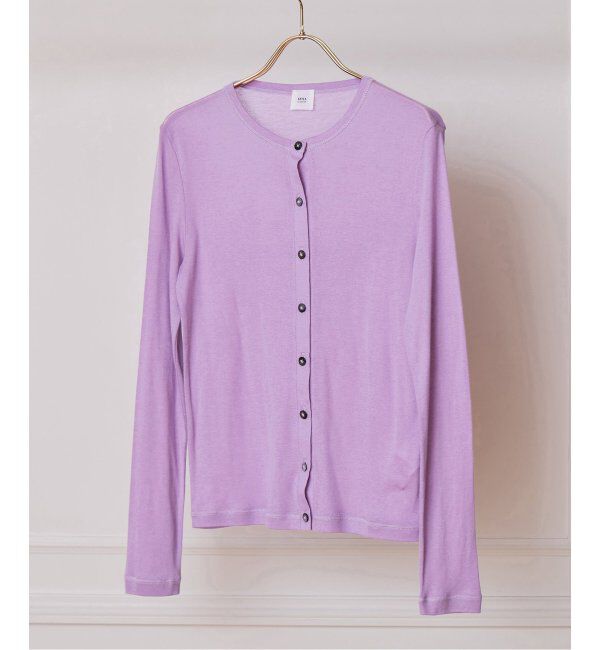IENA LA BOUCLE「IENA LA BOUCLE シアーフライスカーディガン」|カーディガン|パープル