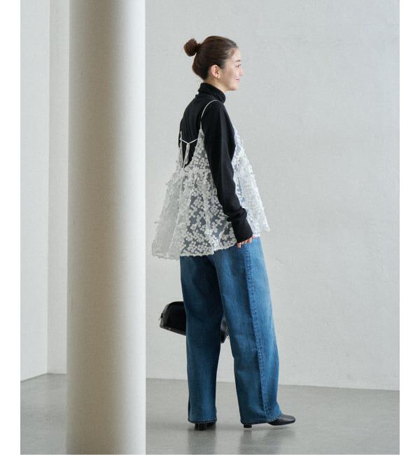 IENA「《WEB限定/追加2》フラワーエンブロイダリー キャミソール」|キャミソール|