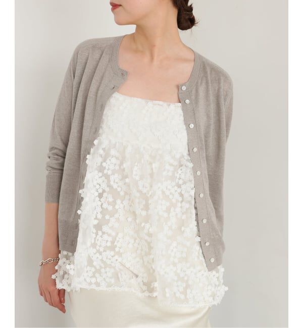 IENA「《WEB限定/追加2》フラワーエンブロイダリー キャミソール」|キャミソール|