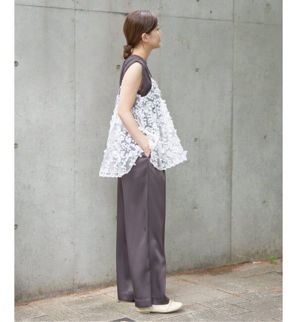 IENA「《WEB限定/追加2》フラワーエンブロイダリー キャミソール」|キャミソール|