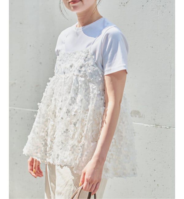 IENA「《WEB限定/追加2》フラワーエンブロイダリー キャミソール」|キャミソール|