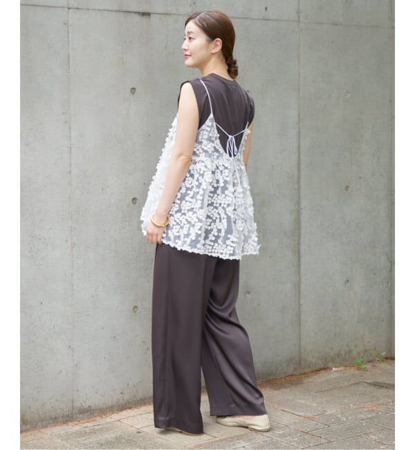 IENA「《WEB限定/追加2》フラワーエンブロイダリー キャミソール」|キャミソール|