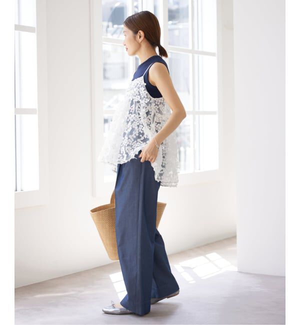 IENA「《WEB限定/追加2》フラワーエンブロイダリー キャミソール」|キャミソール|