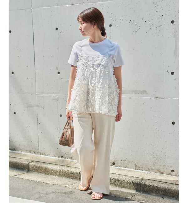 IENA「《WEB限定/追加2》フラワーエンブロイダリー キャミソール」|キャミソール|