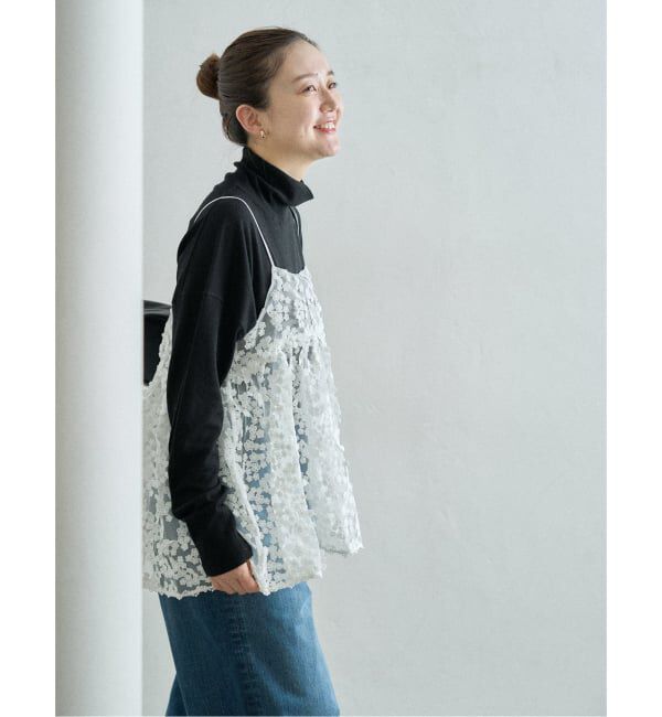 IENA「《WEB限定/追加2》フラワーエンブロイダリー キャミソール」|キャミソール|