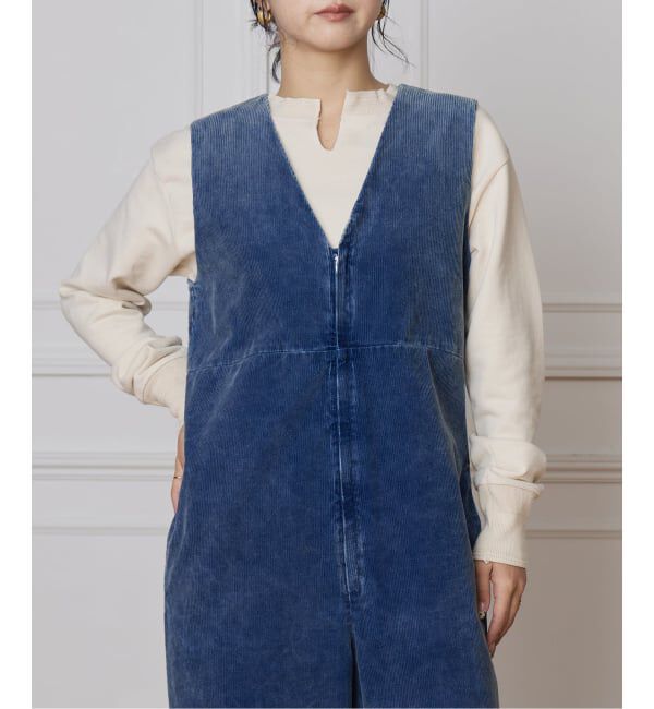 IENA LA BOUCLE「《追加》IENA LA BOUCLE インディゴコーデュロイオールインワン2」|オールインワン|