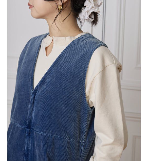 IENA LA BOUCLE「《追加》IENA LA BOUCLE インディゴコーデュロイオールインワン2」|オールインワン|