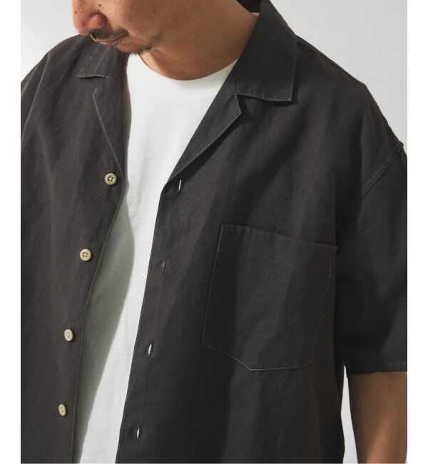 JOURNAL STANDARD relume「ヨーロピアンフラックス ガーメントダイ オープンカラーシャツ」|シャツ・ブラウス|
