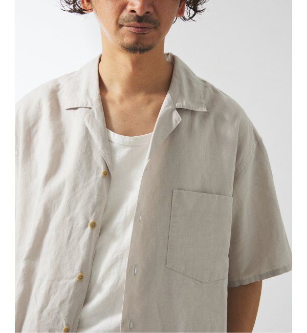 JOURNAL STANDARD relume「ヨーロピアンフラックス ガーメントダイ オープンカラーシャツ」|シャツ・ブラウス|