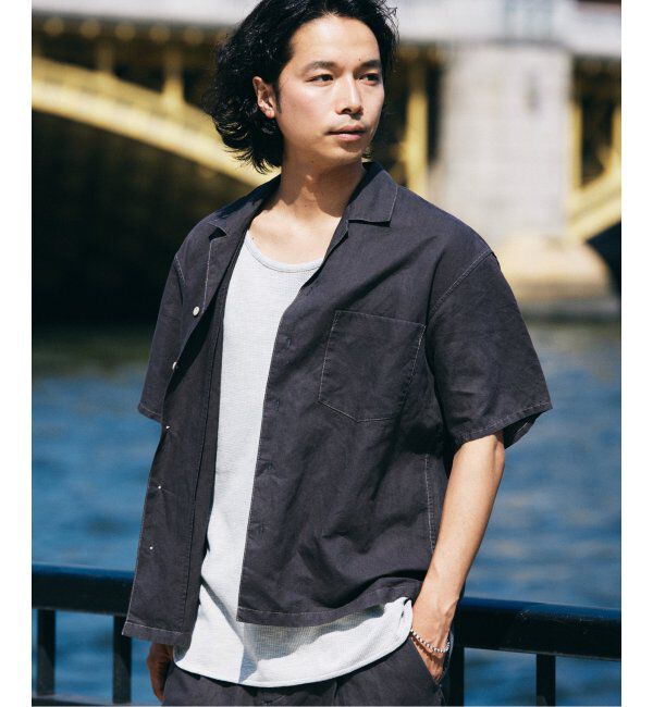JOURNAL STANDARD relume「ヨーロピアンフラックス ガーメントダイ オープンカラーシャツ」|シャツ・ブラウス|