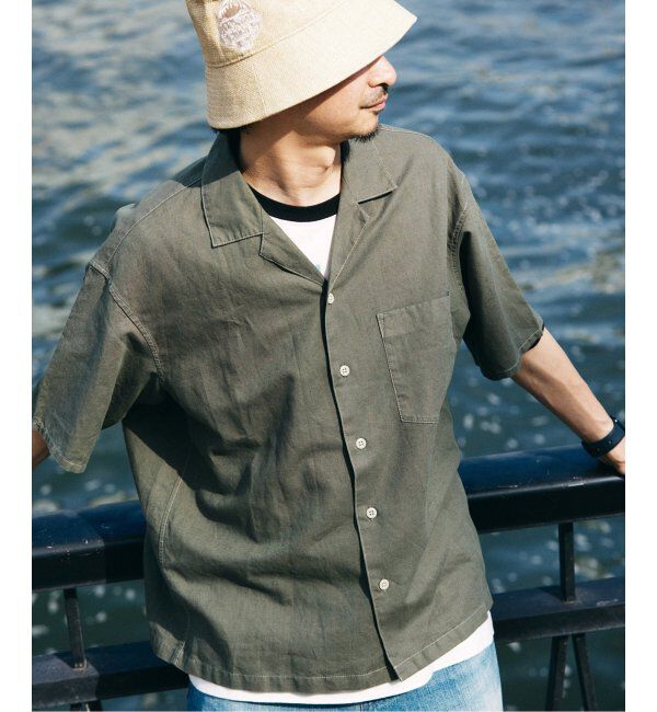 JOURNAL STANDARD relume「ヨーロピアンフラックス ガーメントダイ オープンカラーシャツ」|シャツ・ブラウス|