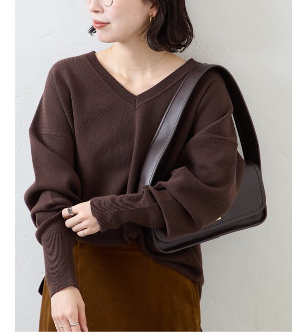 JOURNAL STANDARD「《WEB限定》ウォッシャブルTEXBRID Vプルオーバー」|ニット・セーター|ブラウン