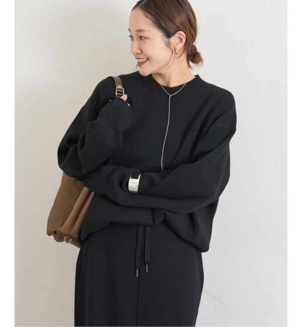 JOURNAL STANDARD「《WEB限定追加》ウォッシャブルTEXBRIDクループルオーバー」|ニット・セーター|ブラック