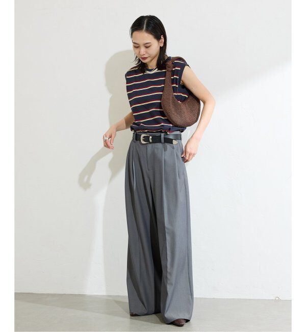 JOURNAL STANDARD「《追加4》汗ジミ防止天竺ボーダーノースリーブ」|Tシャツ・カットソー|