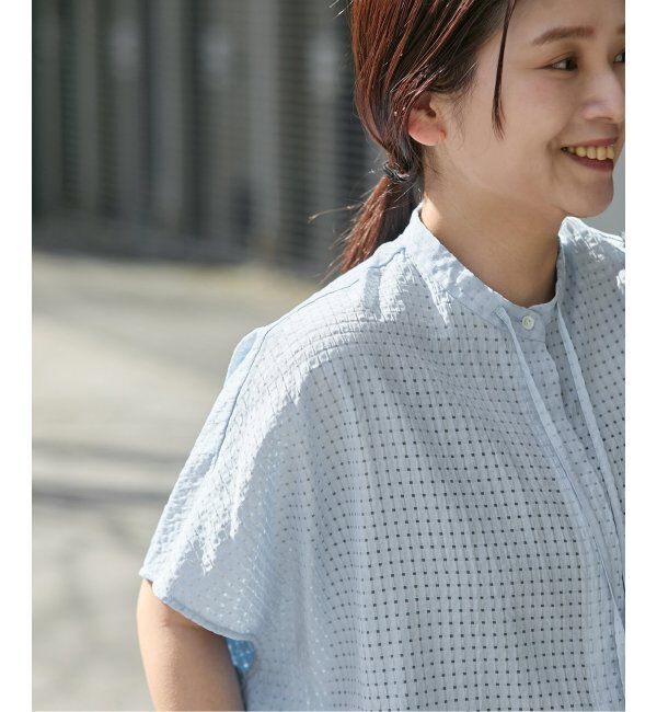 JOURNAL STANDARD「《追加2》シアーチェックポンチョブラウス」|シャツ・ブラウス|ブルー