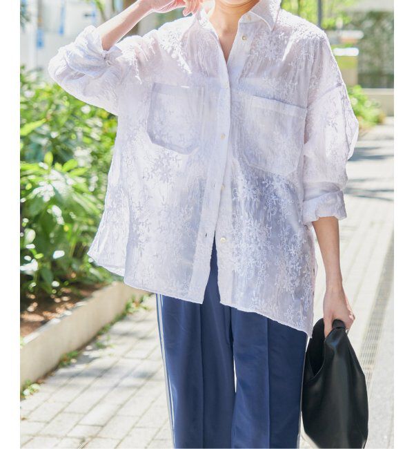 Spick and Span「シアーエンブロイダリーシャツ」|シャツ・ブラウス|