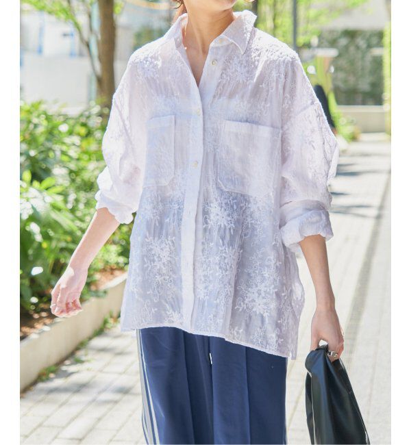 Spick and Span「シアーエンブロイダリーシャツ」|シャツ・ブラウス|