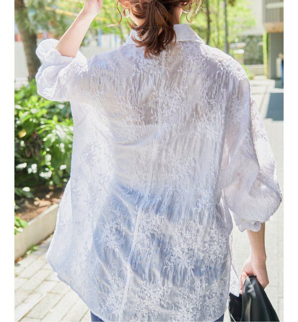 Spick and Span「シアーエンブロイダリーシャツ」|シャツ・ブラウス|