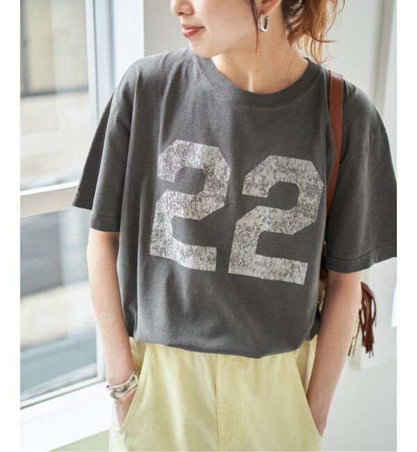 Spick and Span「《追加》AUTHEN / オーセン NUMBERING FLOCKY T-SHIRT」|Tシャツ・カットソー|グレーA
