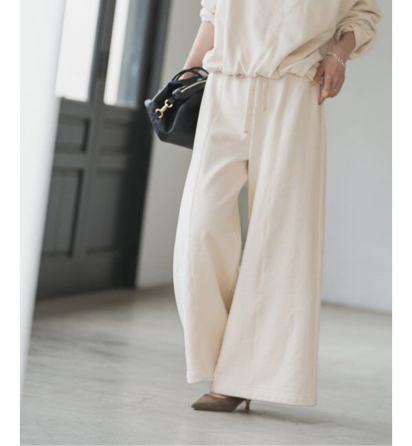 NOBLE「●スビンコットンスウェットパンツ」|スラックス|ナチュラル