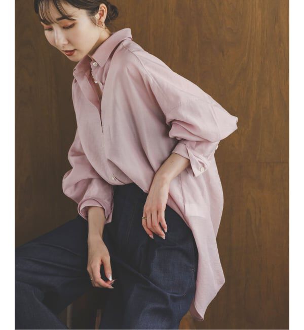 NOBLE「《追加》イージーケアルーズドレープシャツ」|シャツ・ブラウス|ピンク