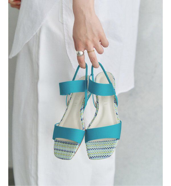  「《追加》2cmゴムストラップサンダル」|サンダル|ブルー C