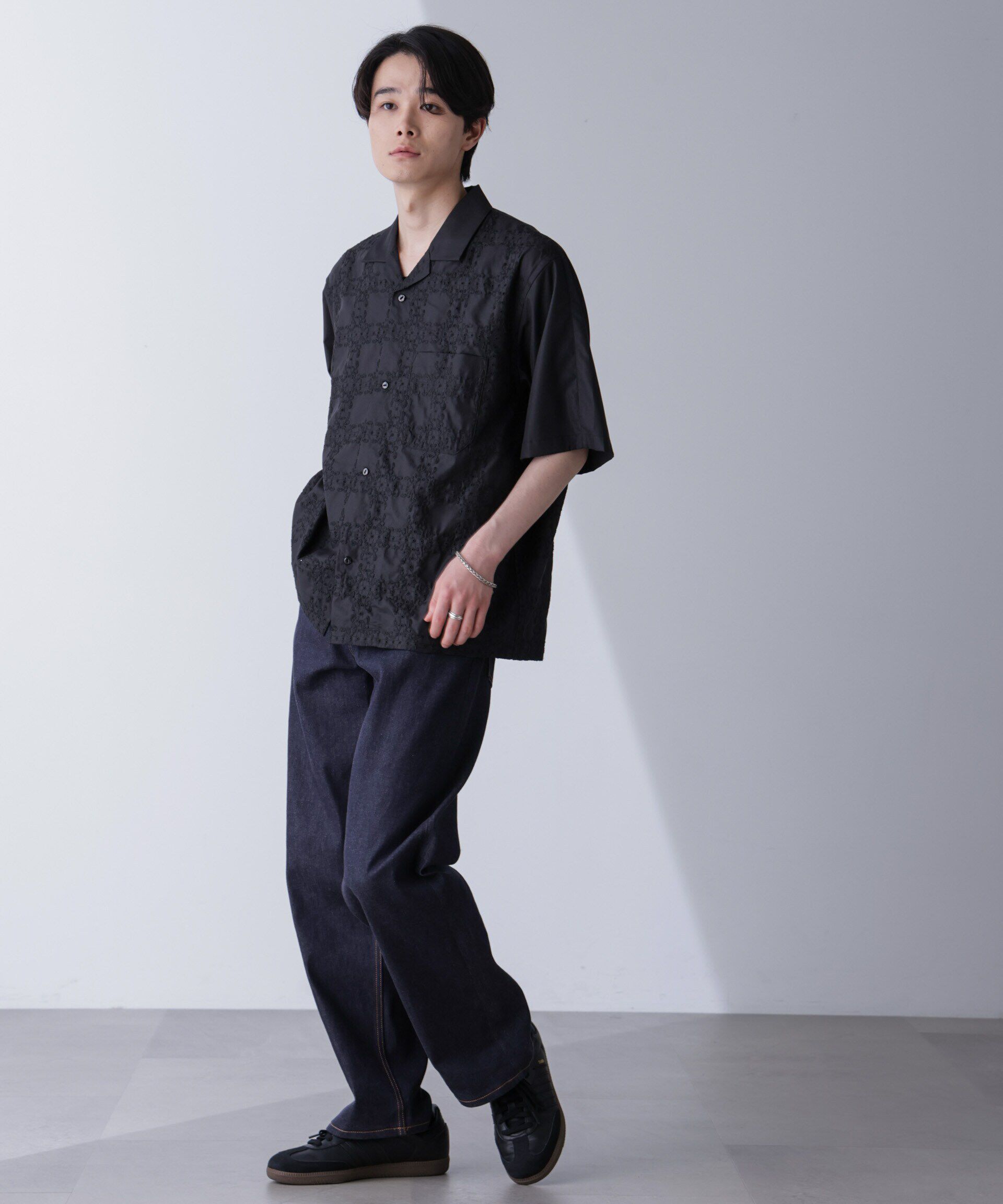 nano･universe「刺繍切替シャツ」|シャツ・ブラウス|