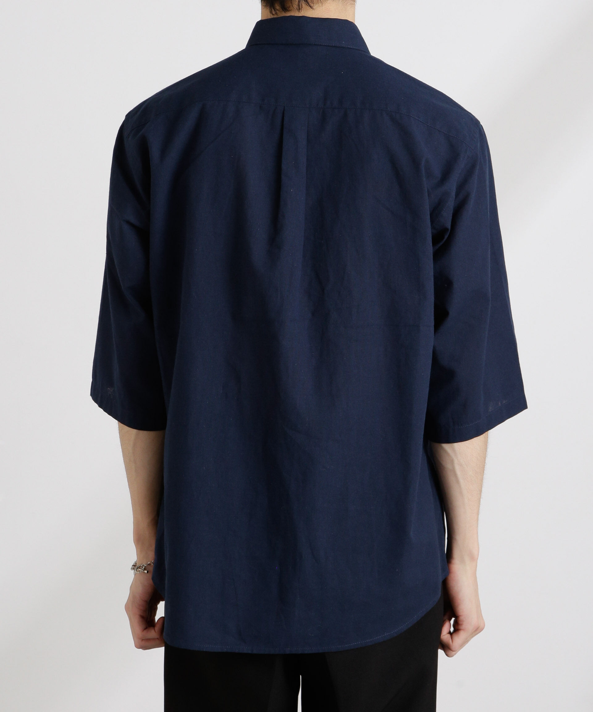 nano･universe「クールマックスリネンレギュラーカラー7分袖」|シャツ・ブラウス|