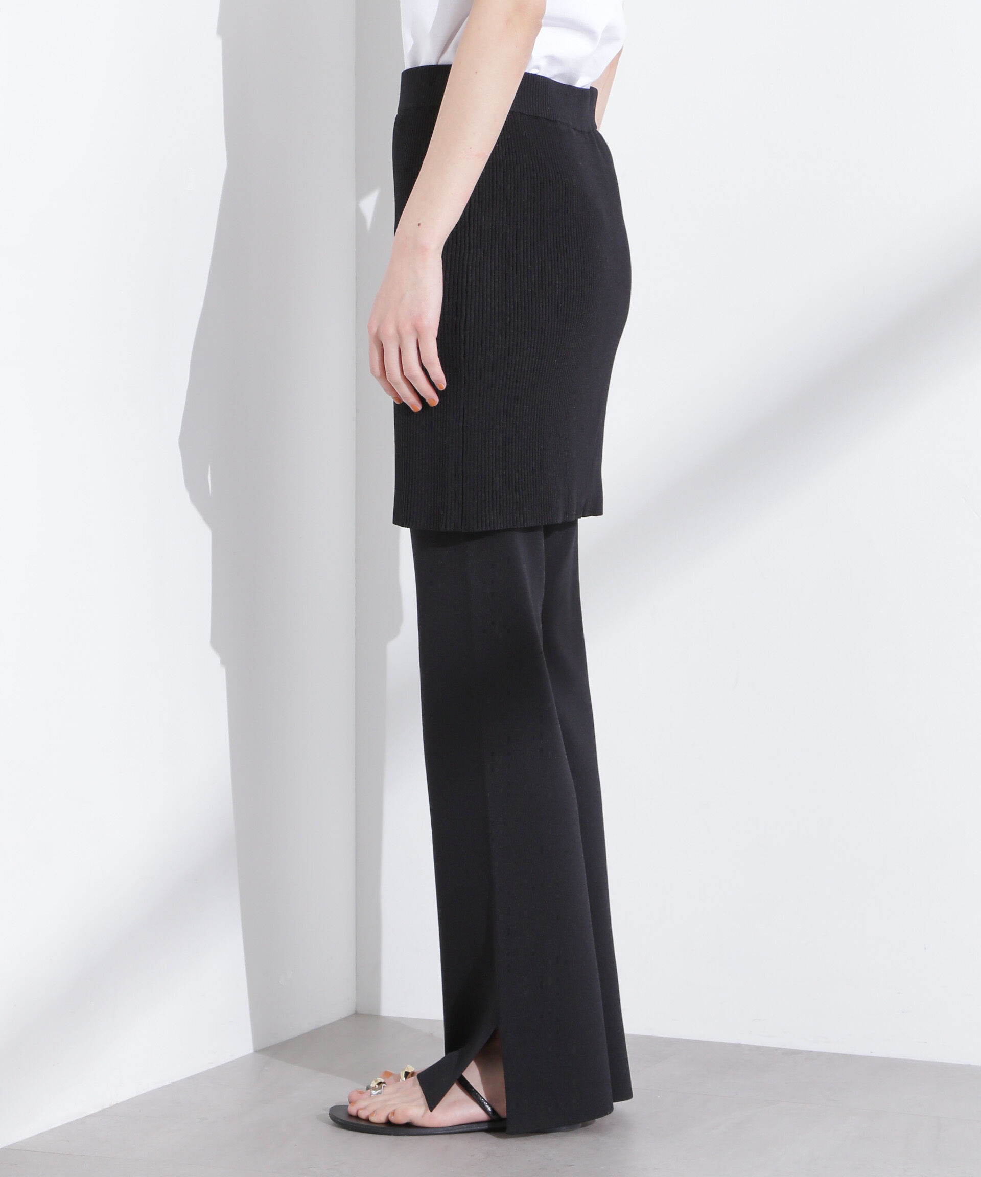 nano･universe「レイヤードニットパンツ」|チノ|