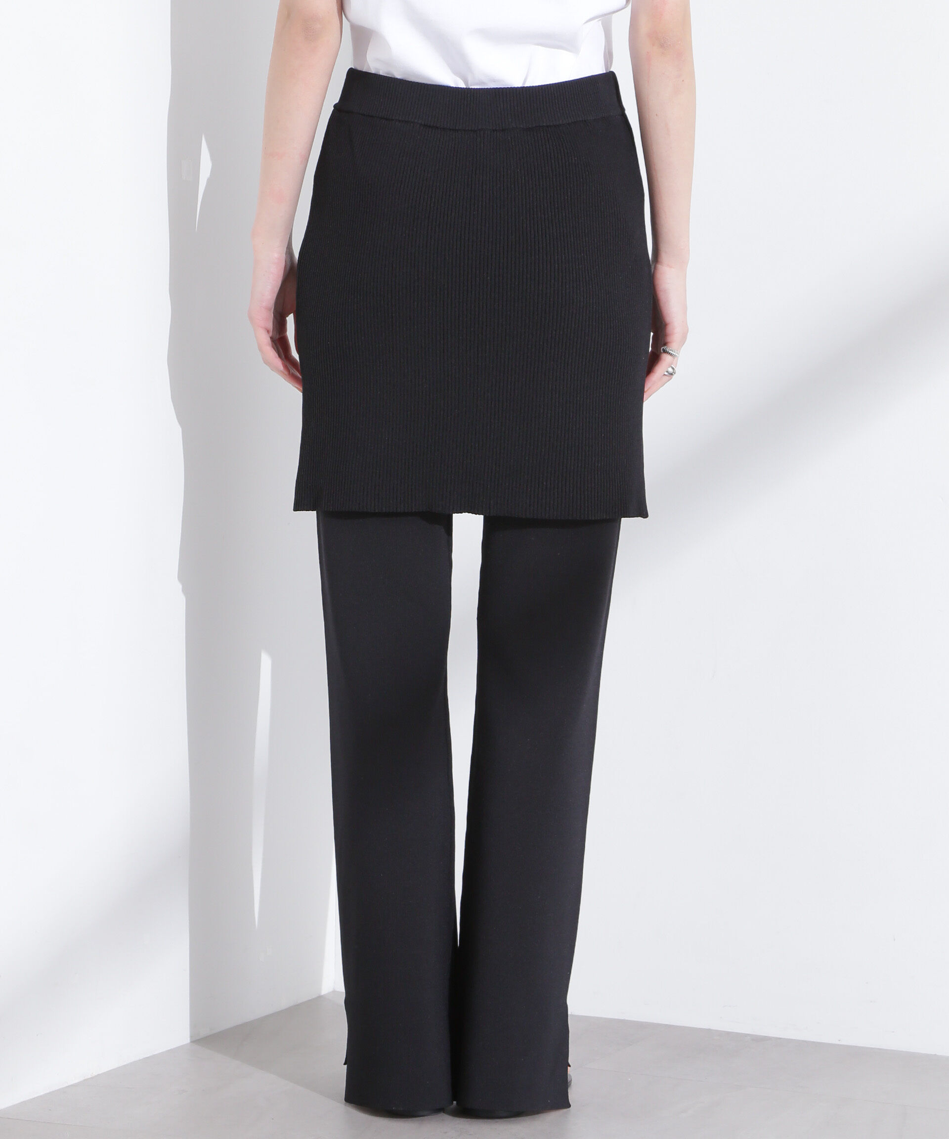 nano･universe「レイヤードニットパンツ」|チノ|