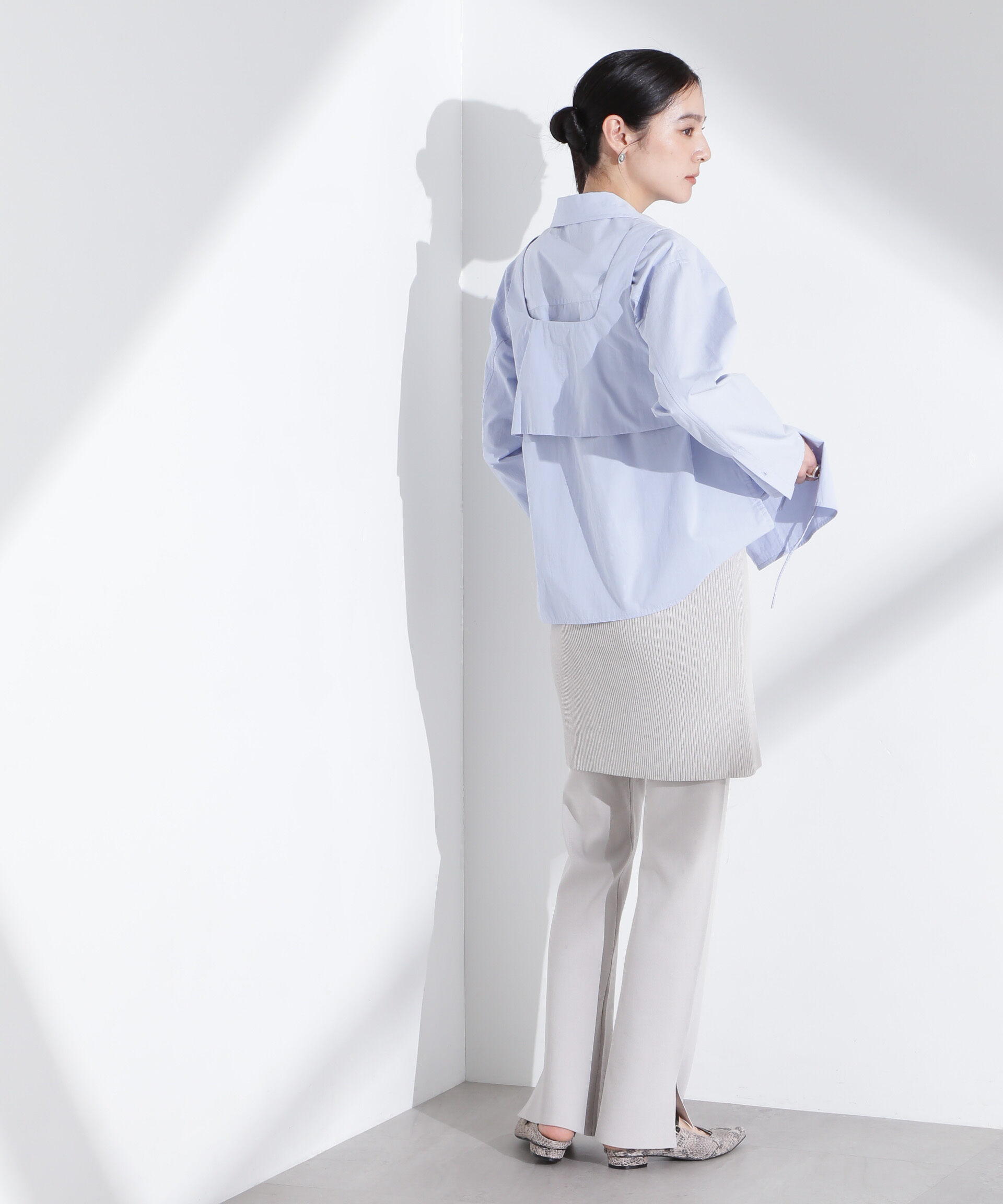 nano･universe「レイヤードニットパンツ」|チノ|