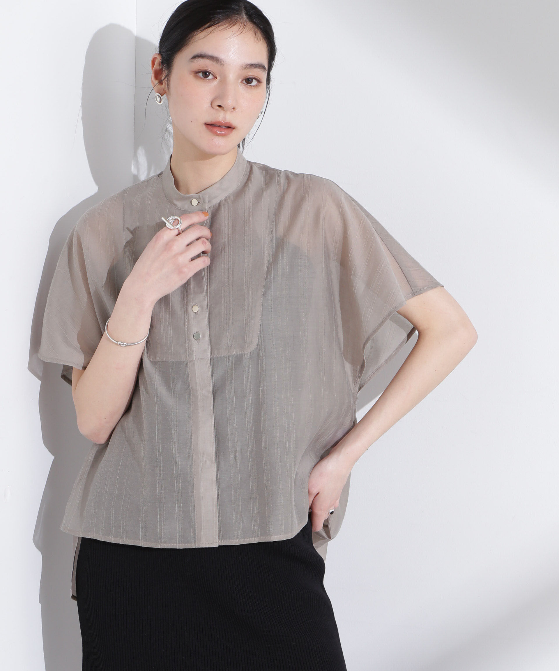 nano･universe「ポンチョデザインシャツ」|シャツ・ブラウス|