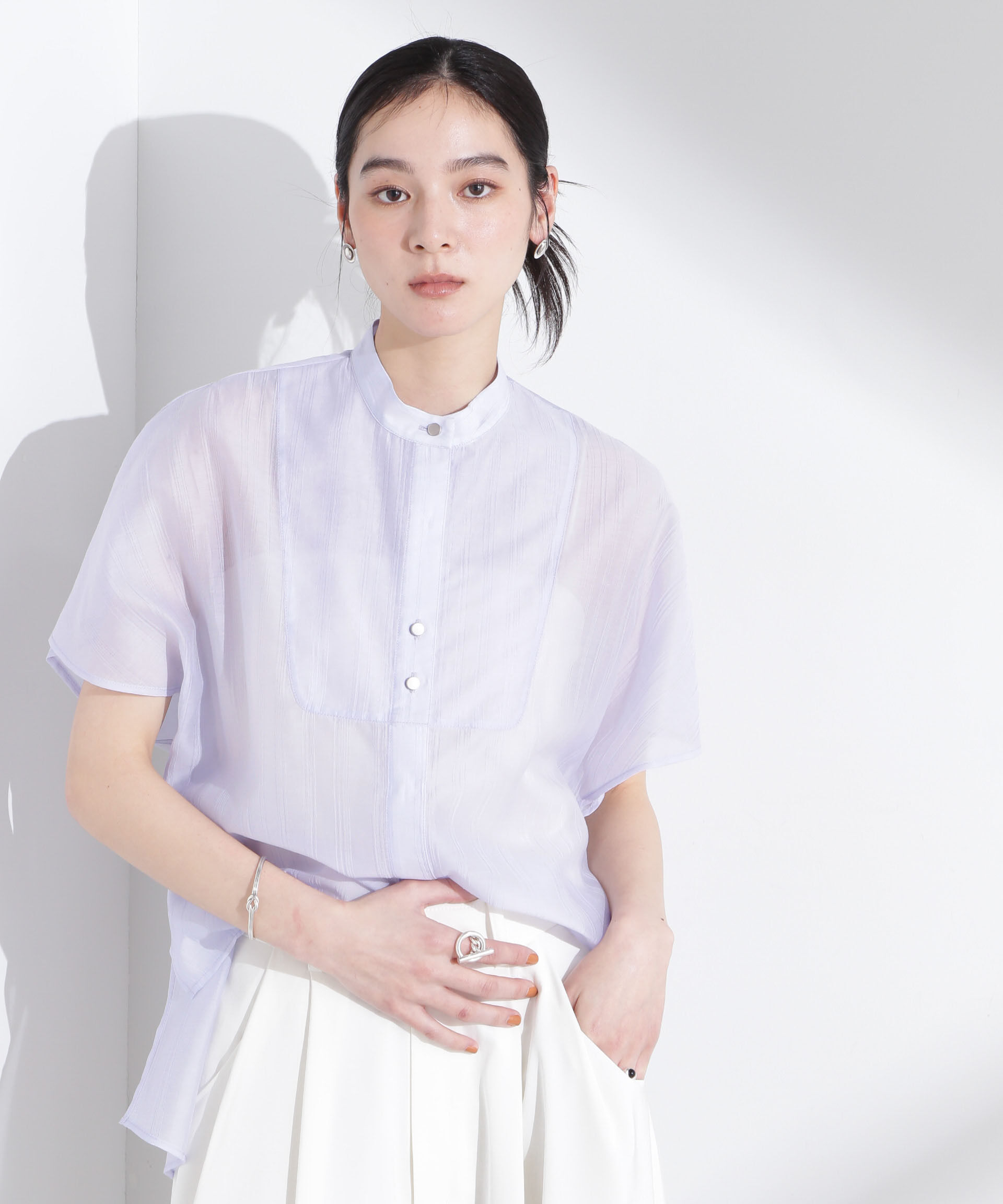 nano･universe「ポンチョデザインシャツ」|シャツ・ブラウス|