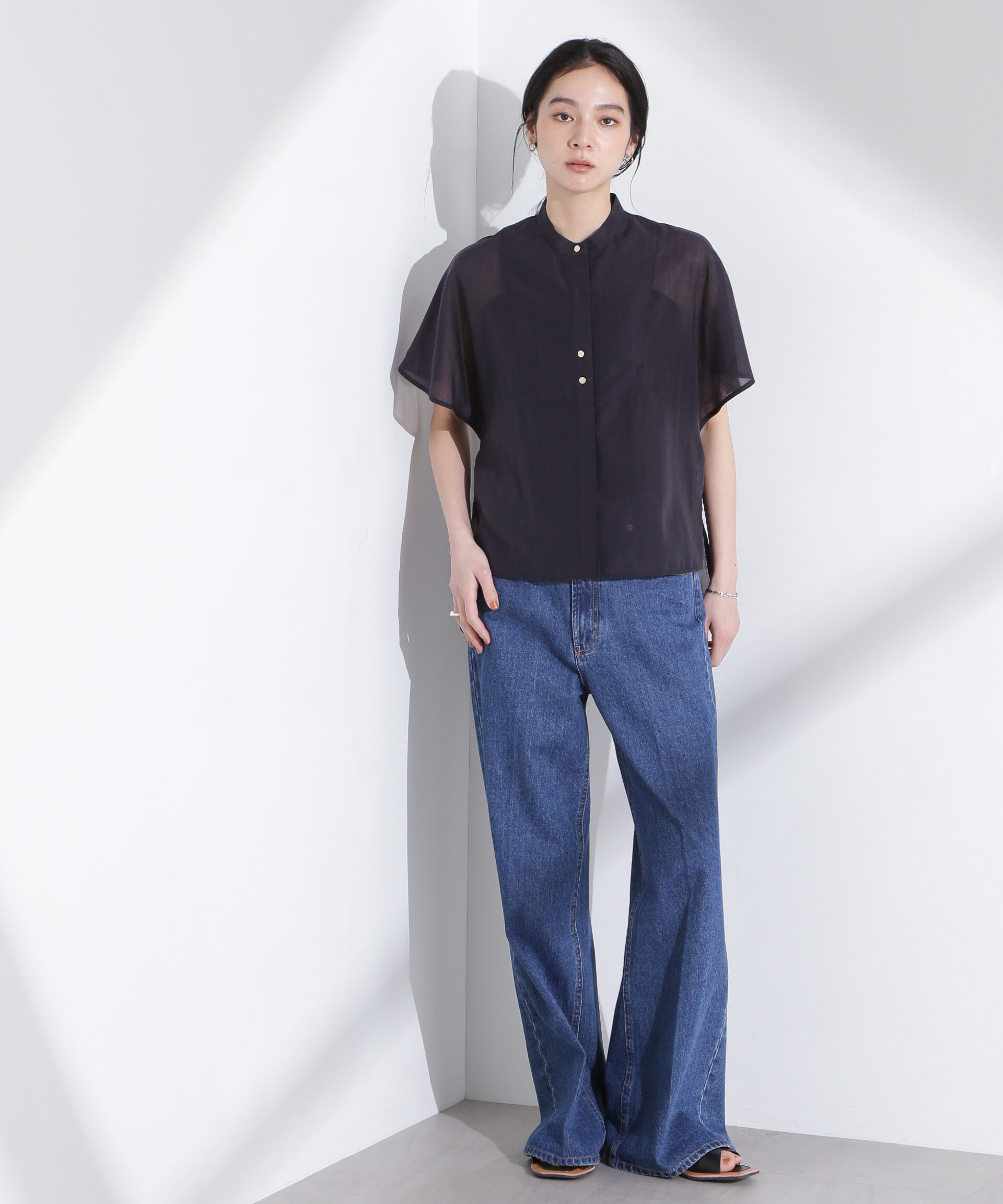 nano･universe「ポンチョデザインシャツ」|シャツ・ブラウス|