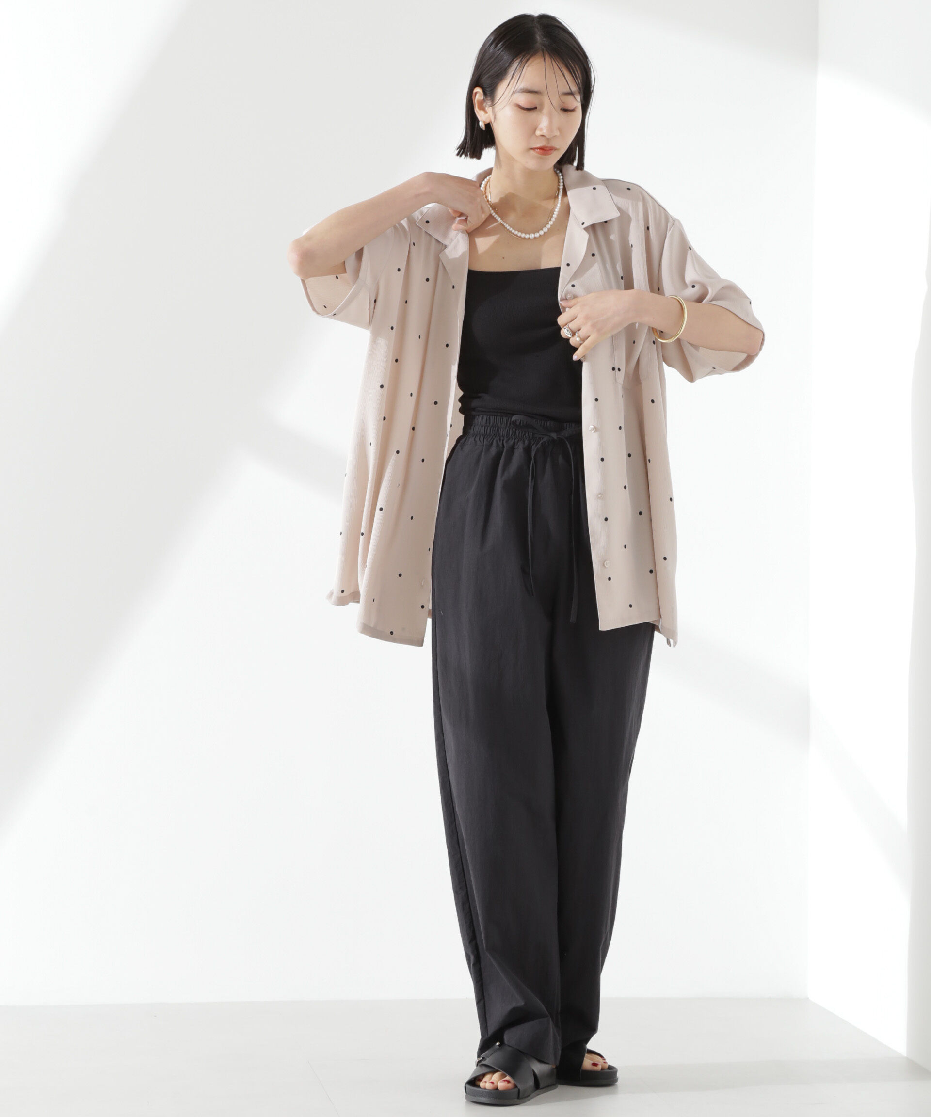 nano･universe「タスランワイドイージーパンツ」|チノ|