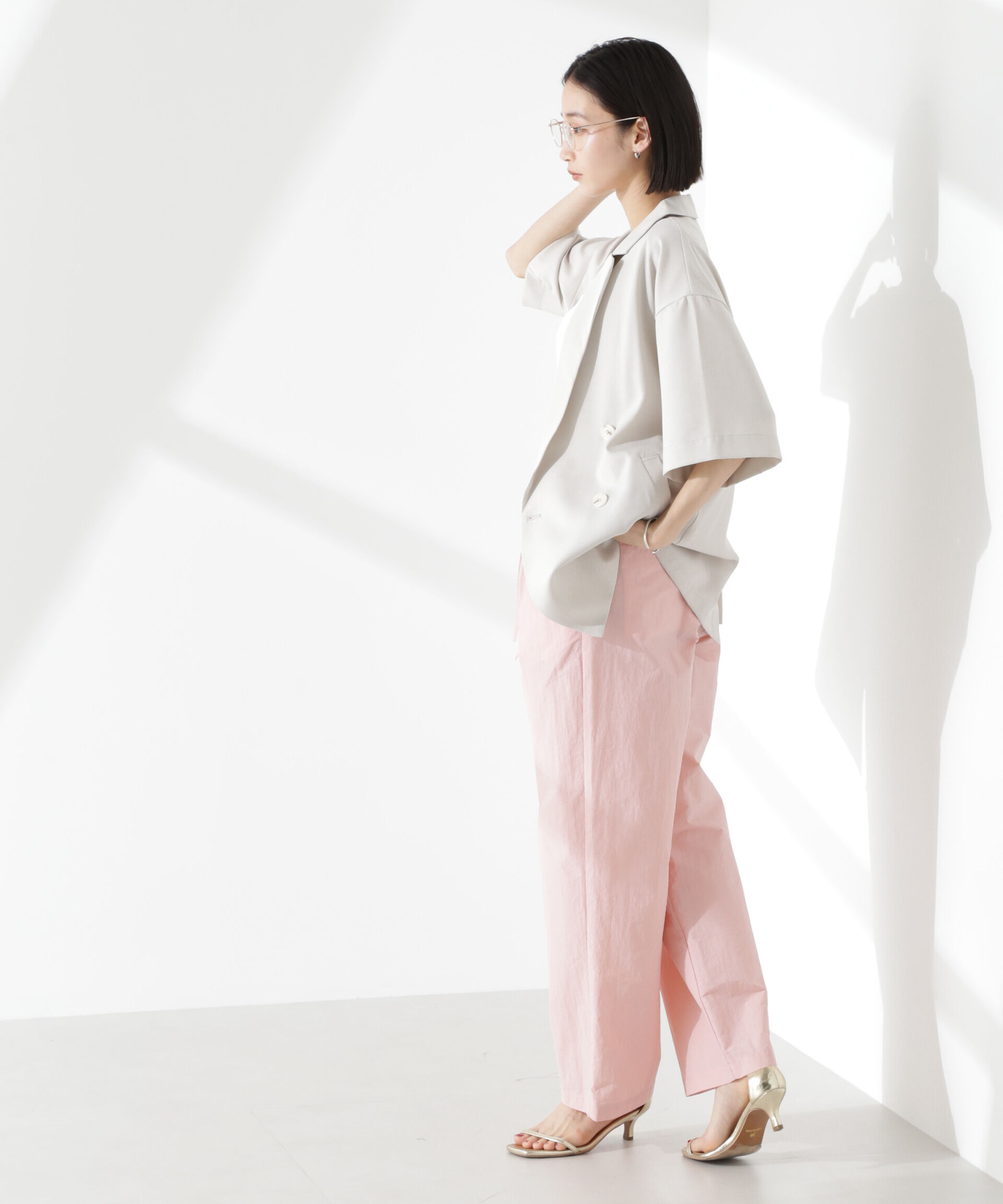 nano･universe「タスランワイドイージーパンツ」|チノ|