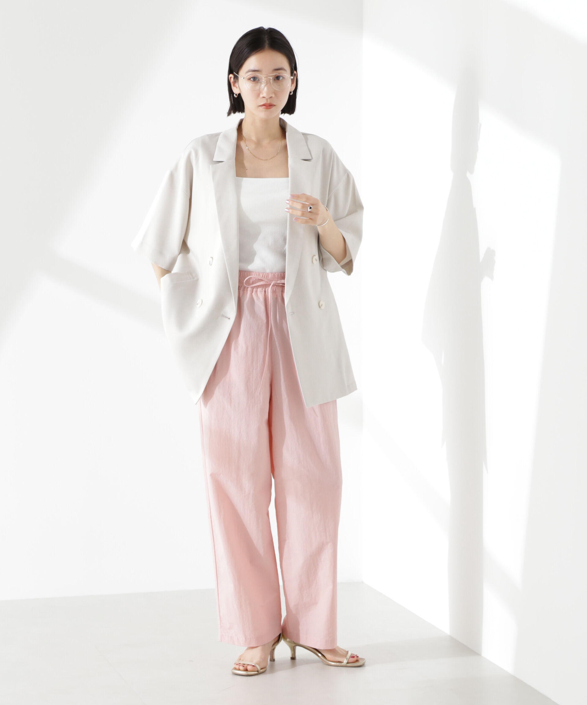 nano･universe「タスランワイドイージーパンツ」|チノ|