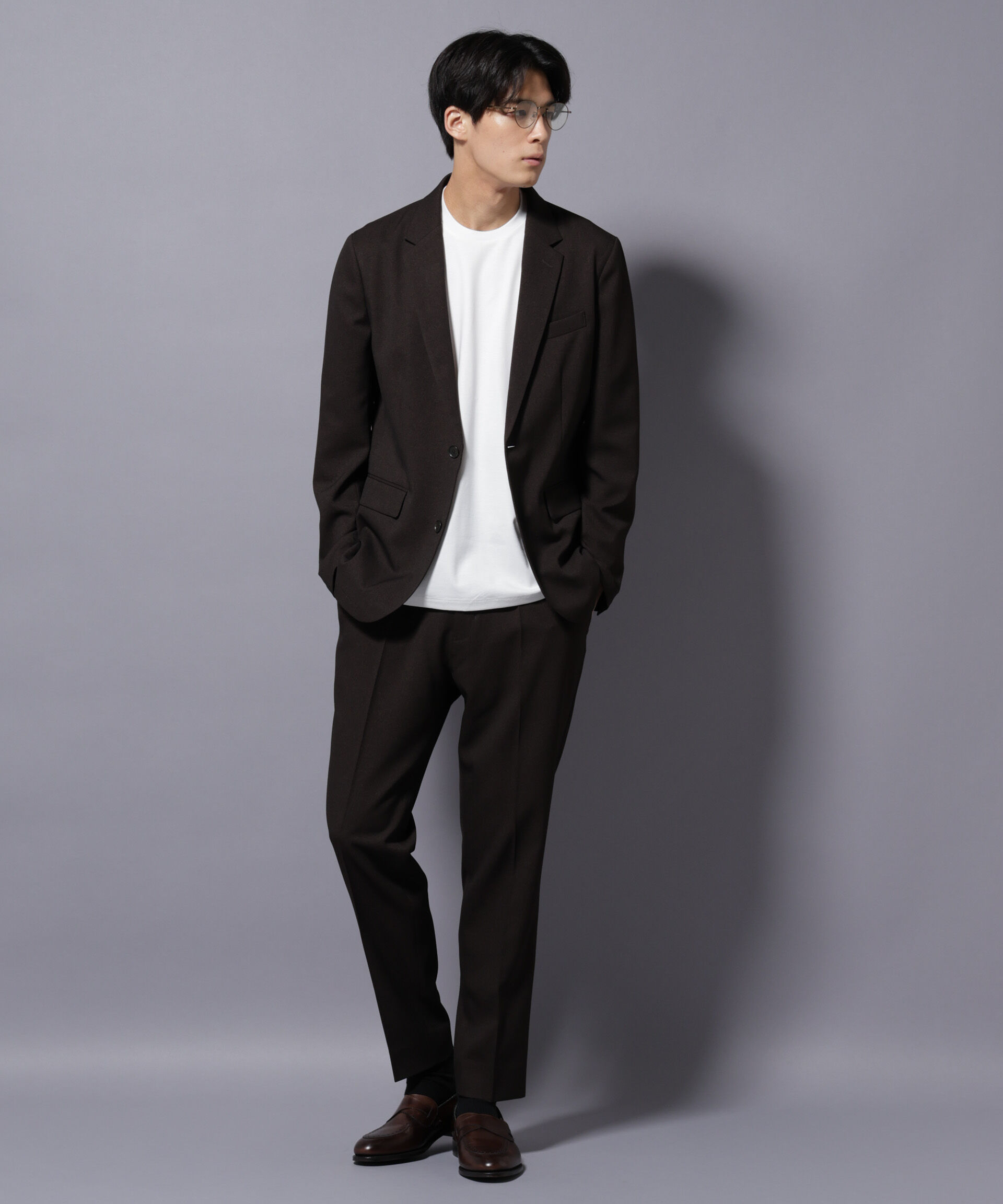 nano･universe「｢Damerino｣LANATEC(R)シャークスキンセットアップ防シワ形態安定」|スーツ|D.ブラウン2