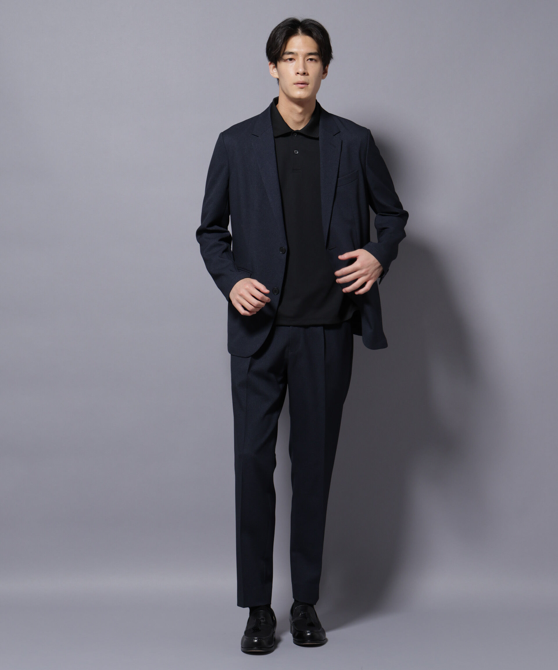 nano･universe「｢Damerino｣LANATEC(R)シャークスキンセットアップ防シワ形態安定」|スーツ|ネイビー