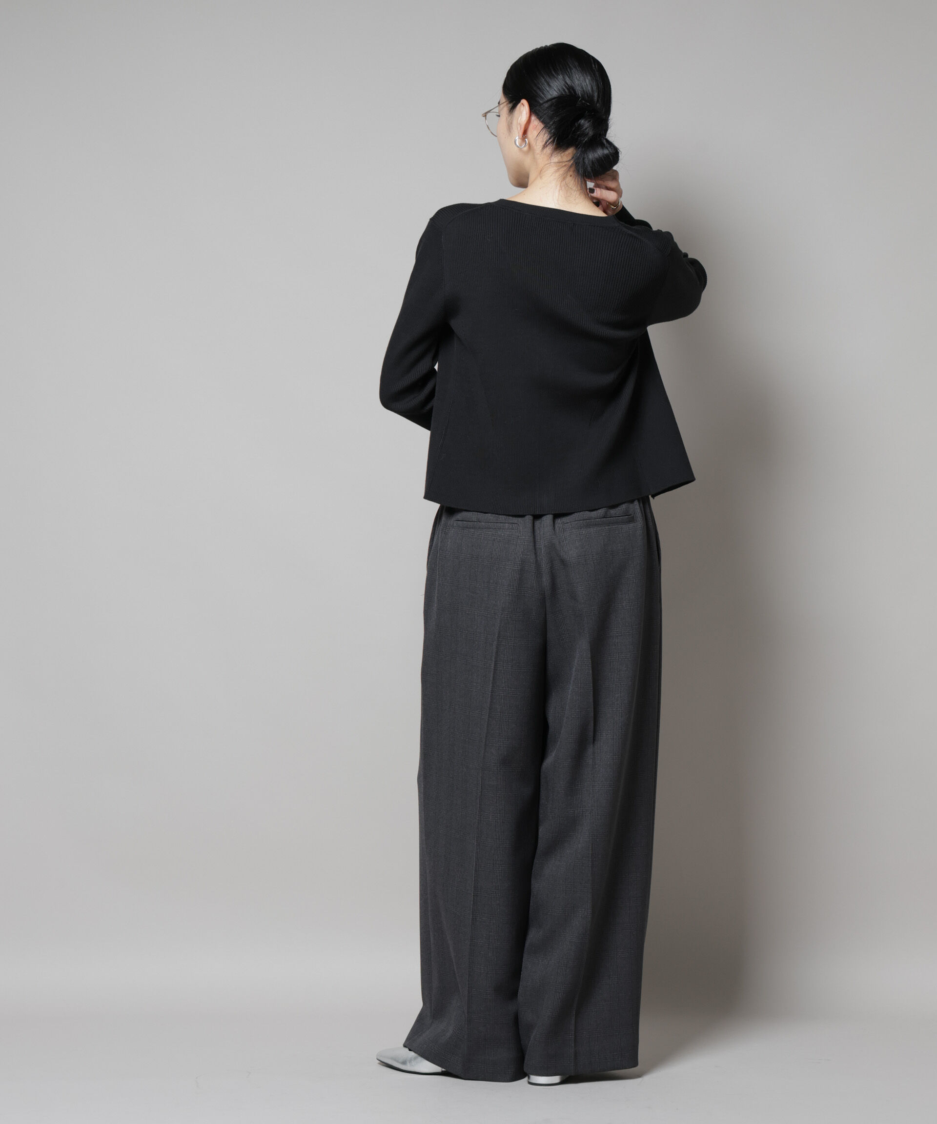 nano･universe「CICA&UVカット加工Vネックリブカーディガン」|ニット・セーター|