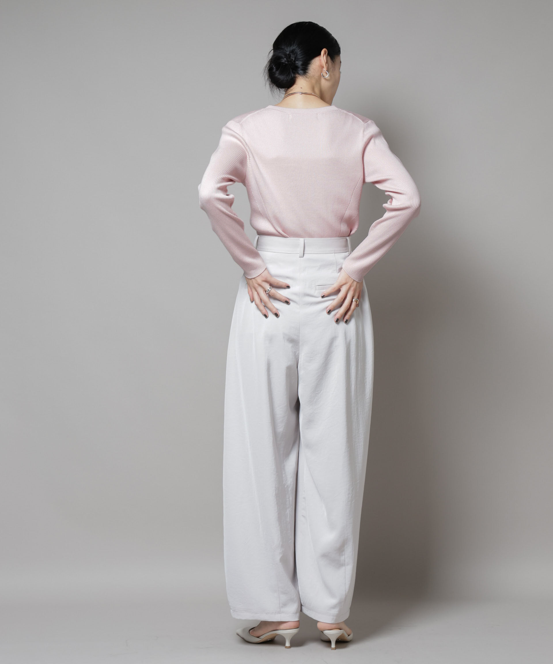 nano･universe「CICA&UVカット加工Vネックリブカーディガン」|ニット・セーター|