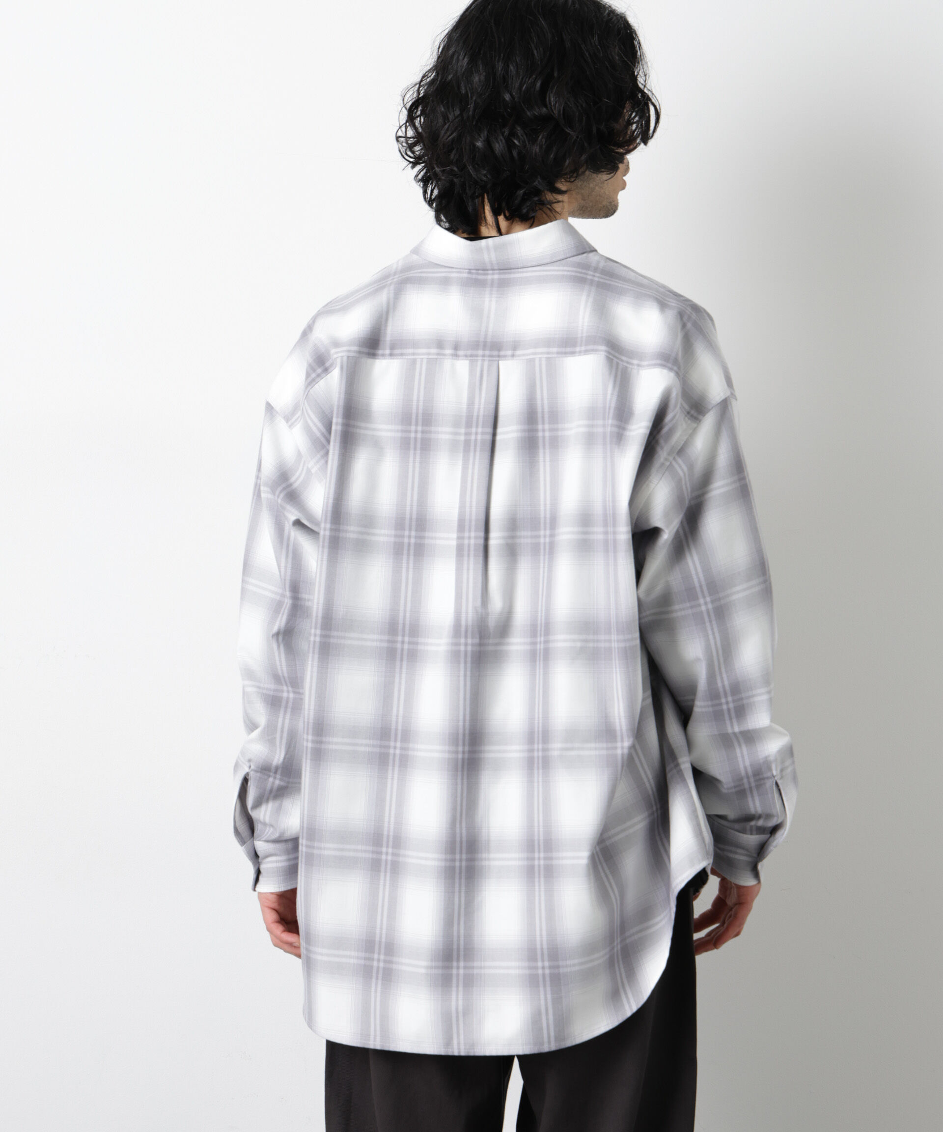 nano･universe「ビッグドレープチェックシャツ 長袖」|シャツ・ブラウス|